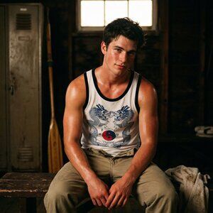 Thailand Dragon Yin Yang Tank Top Mens Medium Ringer Martial Arts Graphic Shirt